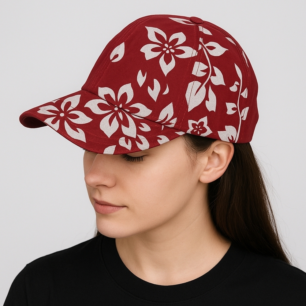 Floral Daystone Adjustable Baseball Cap – Hawaiian Hibiscus Print